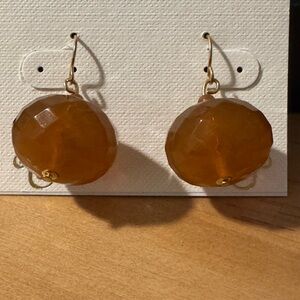 Light Brown and Gold Classic Geometric Beaded  Drop Earrings